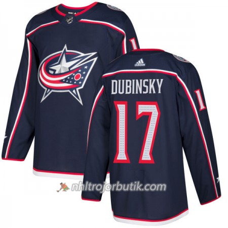 Män Ishockey Columbus Blue Jacket Tröjas Brandon Dubinsky 17 Adidas 2017-2018 Marinblå Authentic